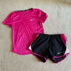 Nike Dri Fit shorts and tee